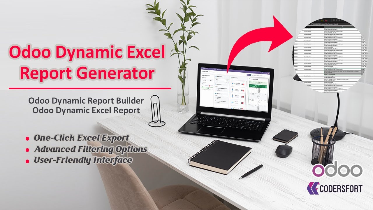 Odoo Dynamic Report Builder -Easily generate and export real-time data reports in Excel format.