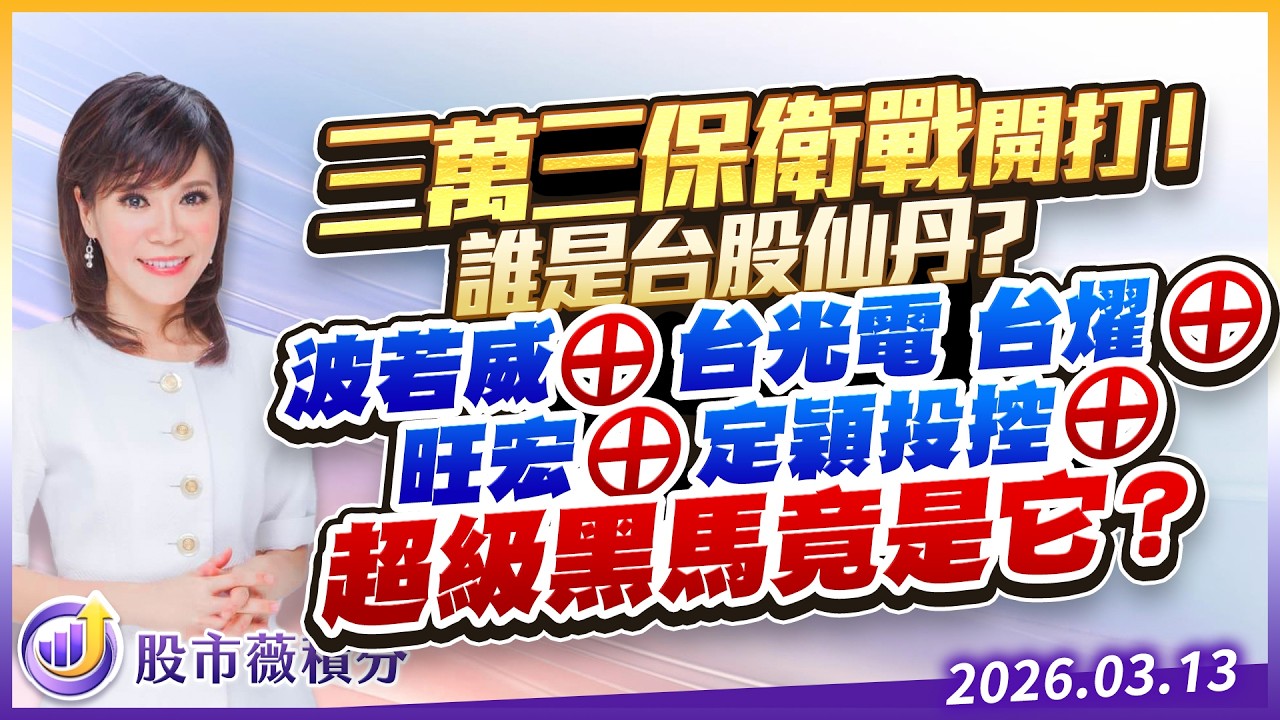 三萬三保衛戰開打 誰是台股仙丹？波若威&oplus; 台光電 旺宏&oplus; 定穎投控&oplus; 飆股黑馬竟是它？｜20260313｜張甄薇 分析師｜股市薇積分
