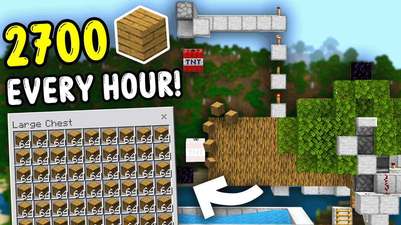 ПОЛНОСТЬЮ AFK ФЕРМА ДРЕВЕСИНЫ Minecraft Bedrock 1.21!