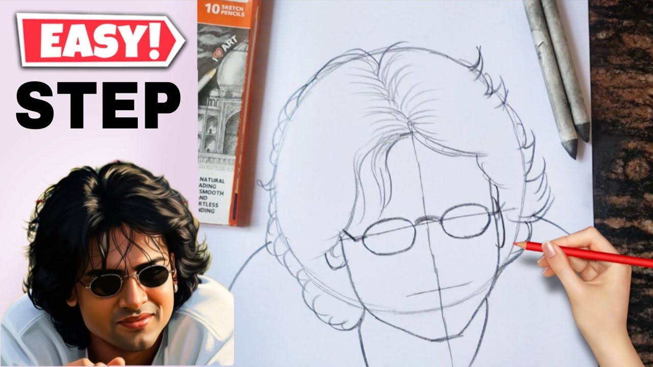 Zubeen Garg drawing | How to draw Zubeen Garg outline drawing #zubeengarg #drawing