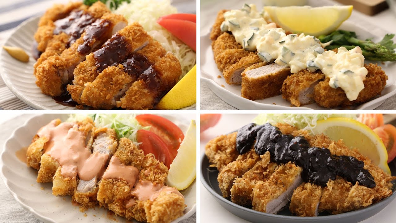 Все они вкусные! Свежеобжаренные тонкацу с 3 соусами