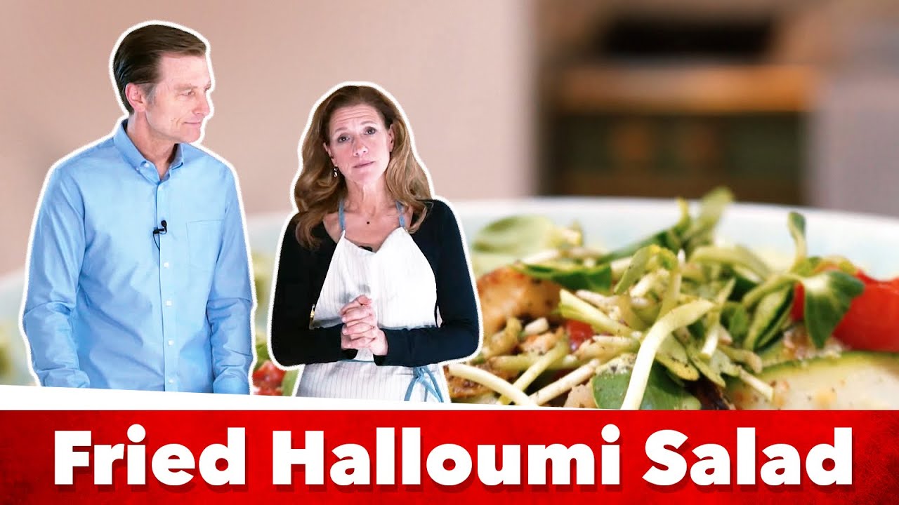 Amazing Keto Fried Halloumi Salad Recipe | Karen and Eric Berg