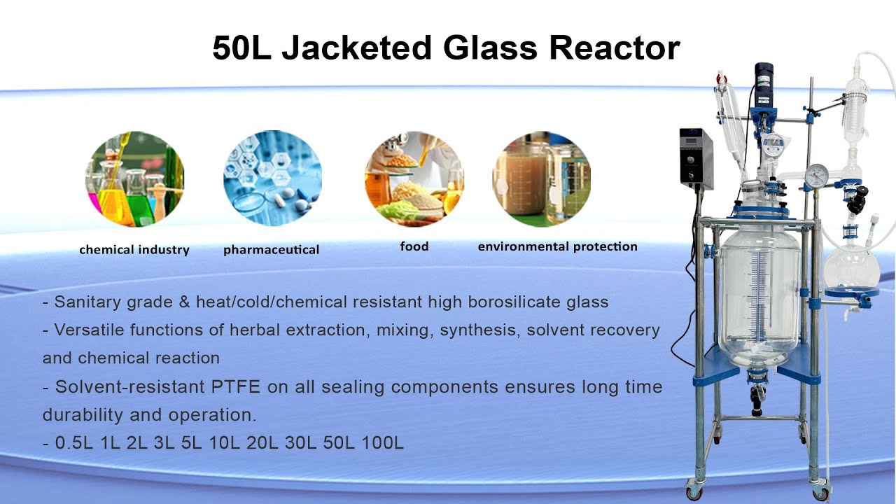 50L Jacketed Glass Reactor System | Precise Temperature Control & Turnkey Solution