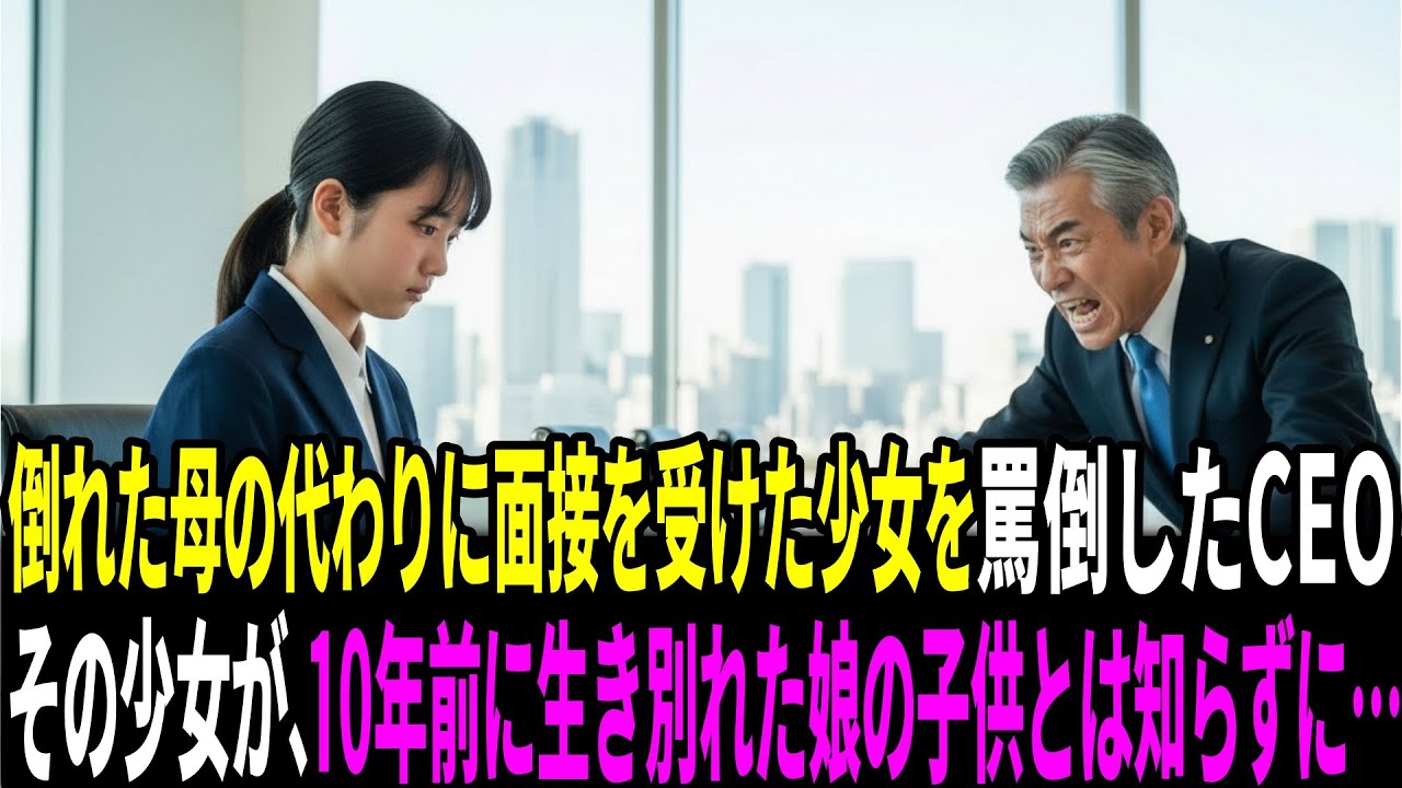 過労で倒れた母の代わりに、面接に来た少女を罵倒し続けた世界的企業のCEO。その少女は、10年前に生き別れた娘の子供とは知らずに…