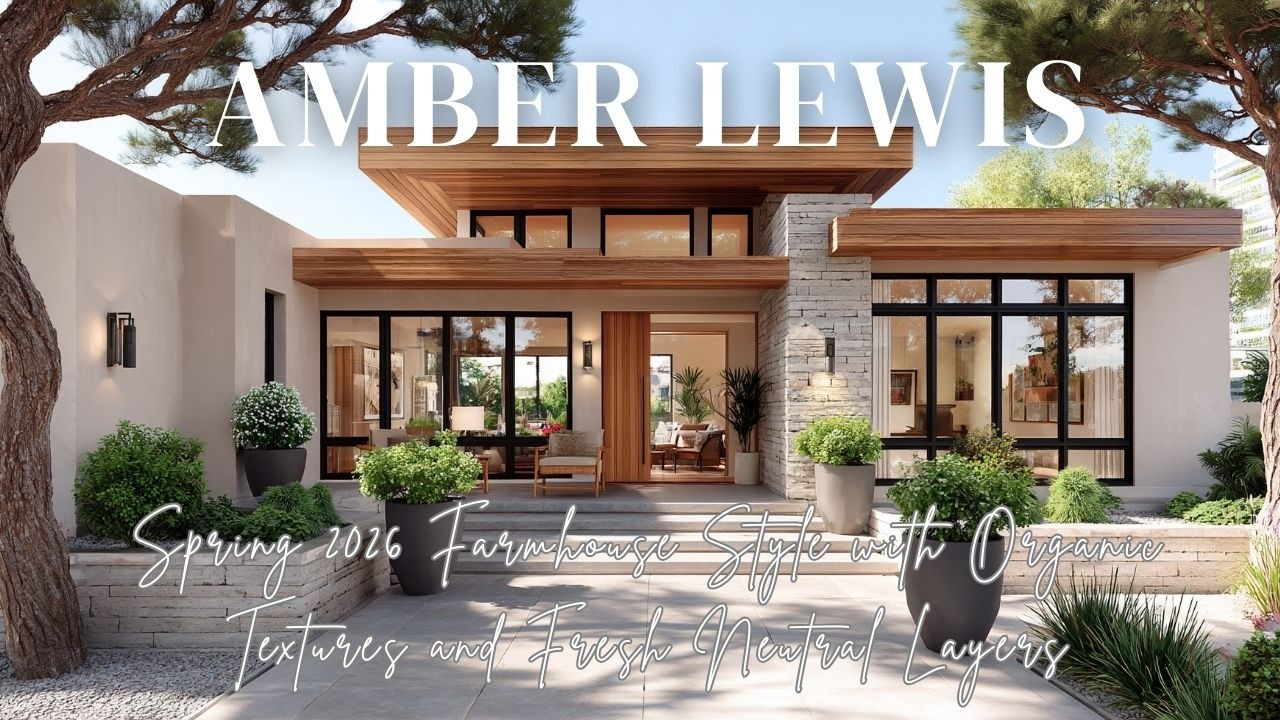 Amber Lewis Spring 2026 Farmhouse Style with Organic Textures and Fresh Neutral Layers