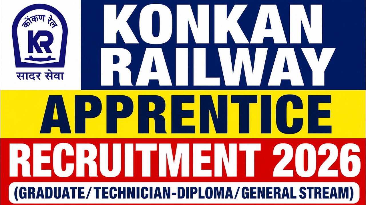 Konkan Railway Engineering Graduates, Diploma Holders, and General Stream Graduates Apprentice  2026
