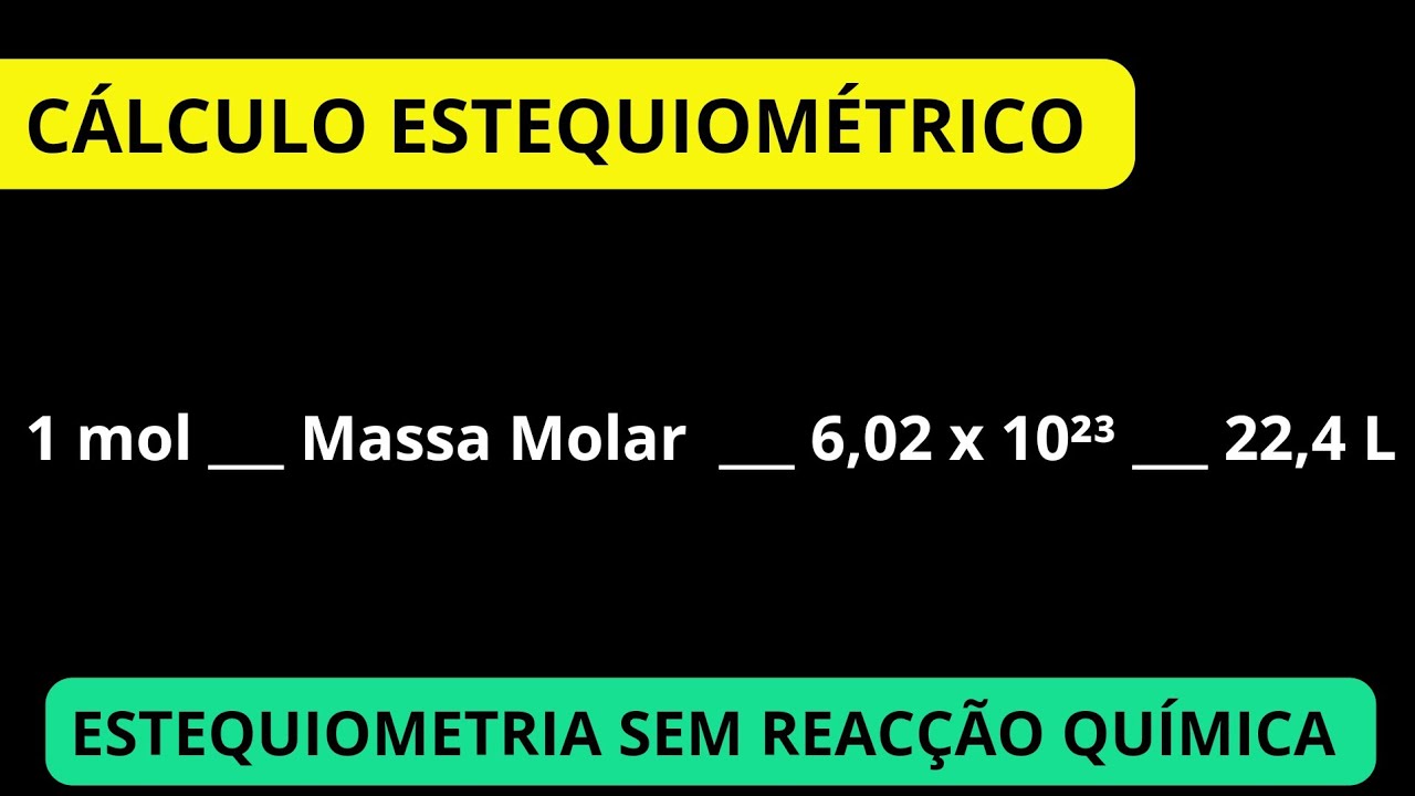 Cálculos Estequiométricos | Estequiometria sem Reacção Química | O PRÉ-QUÍMICO