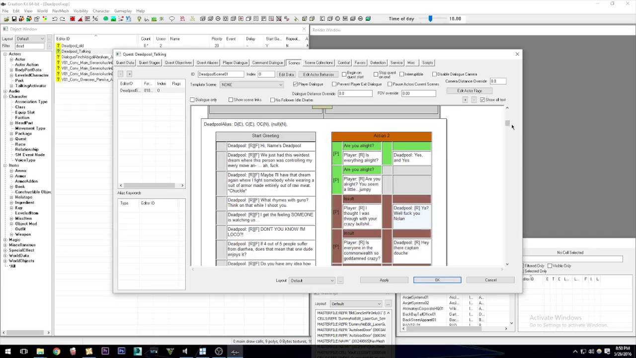 Fallout 4 Creation Kit Dialogue Tutorial-- Using In-Game Lines for NPC/Player + Custon NPC's Lines