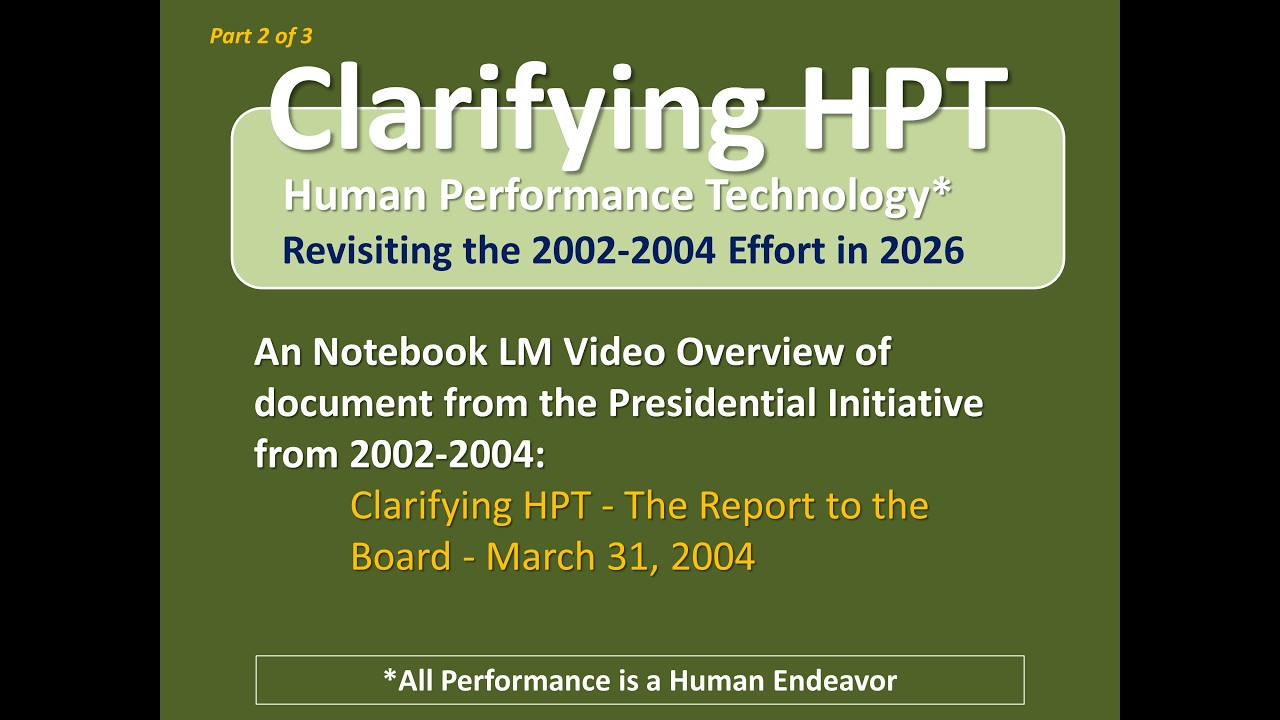 Revisiting the ISPI Clarifying HPT Initiative - Part 2