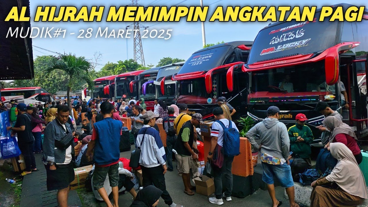 MUDIK REPORT PART 1 🔴 PAGI DI KUASAI BUS AL HIJRAH 6 BUS MENUJU SUMATERA BARAT JAKARTA PADANG