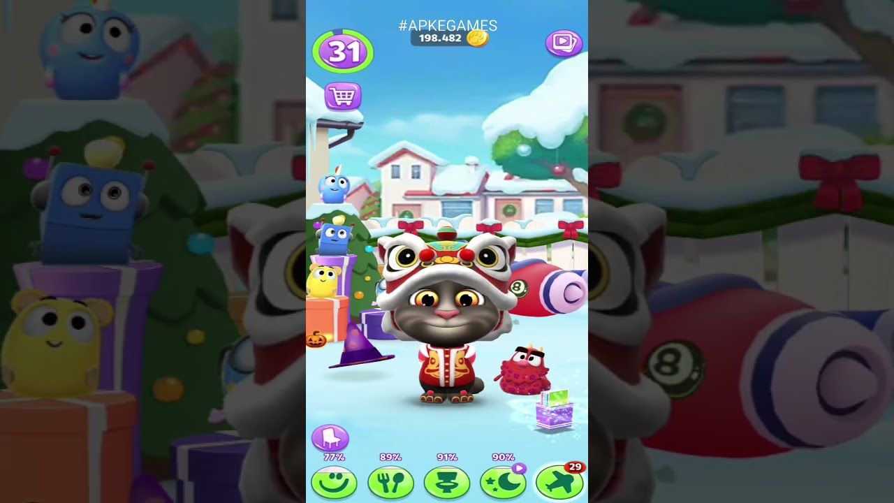 My Talking Tom 2 Lunar Tiger outfit unlocked Gameplay Android ios 