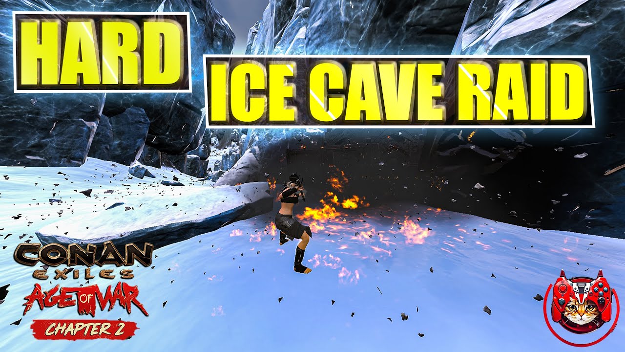Hard Defend In Ice Cave - We Almost Got Wiped ! Conan Exiles Age Of War PVP And Raid Chapter 2