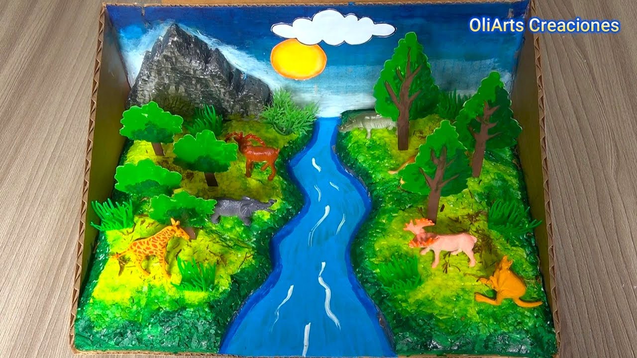 MAQUETA de ECOSISTEMA paso a paso / Diorama / Proyectos escolares