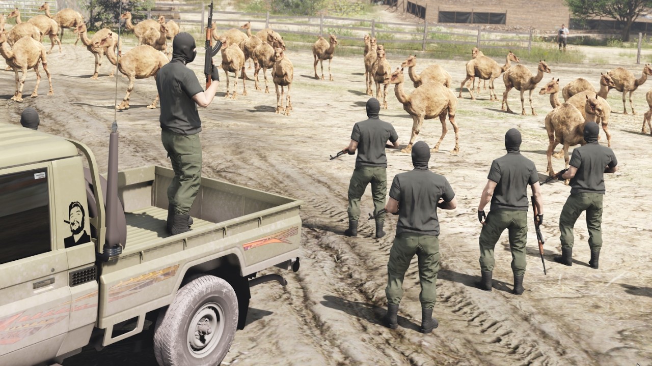 حرامي يسرق بعير الناس و الحكومة لم تستطع الإمساك به  فطلبو الفزعة من راعي الشاص | قراند 5 - GTA V