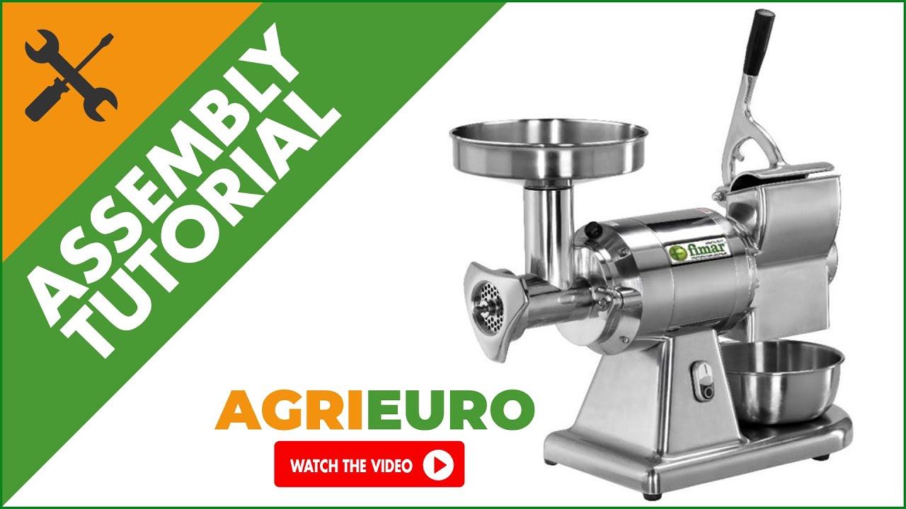 FIMAR TC12AT Electric Meat Mincer, Integrated Grater, Removable Grinding Unit - Assembly tutorial