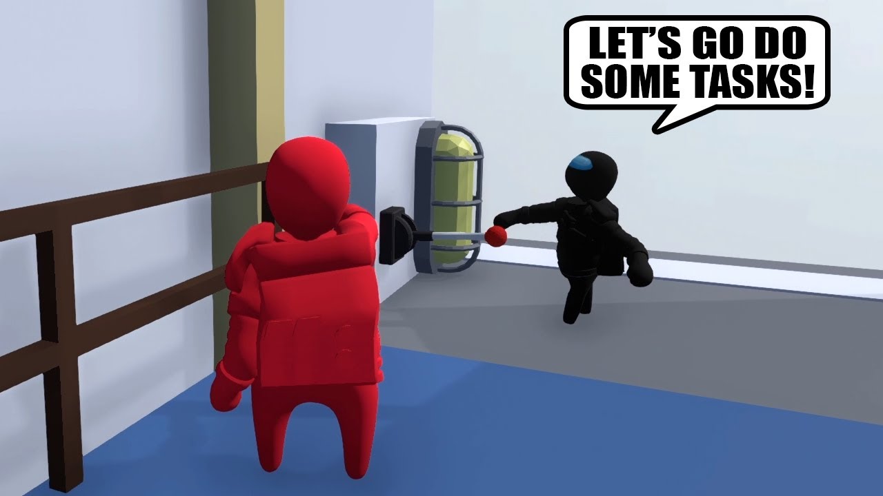 AMONG US IMPOSTERS DOING TASKS in HUMAN FALL FLAT