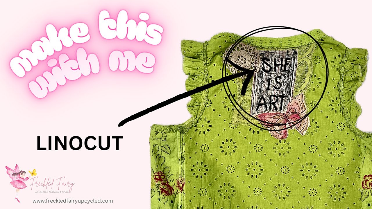 Easy DIY Make Whimsical Linocut Stamp Fabric Patch Applique Tutorial for Crafts & Upcycling Clothes