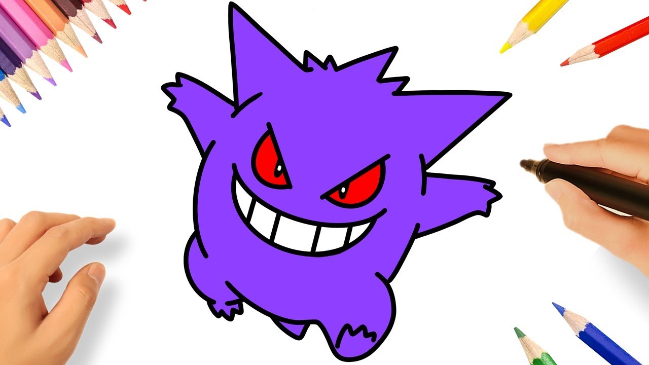 CÓMO DIBUJAR A GENGAR FACIL 🟣| DIBUJANDO POKÉMONS