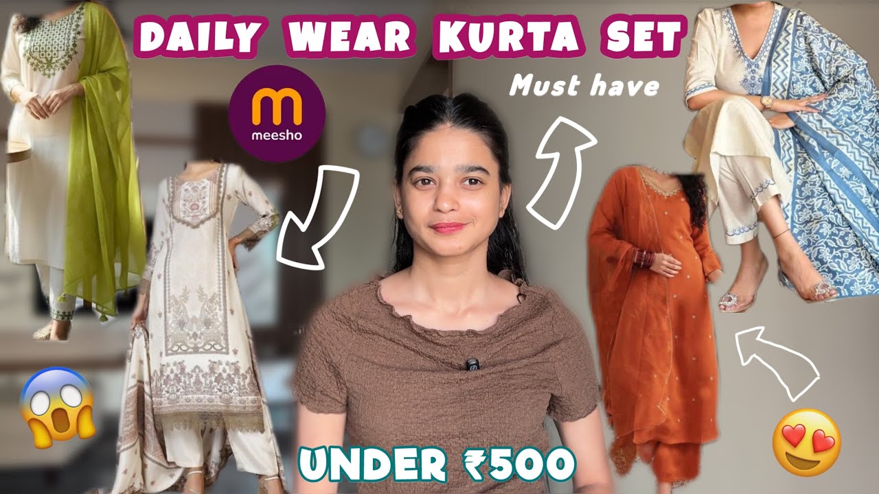 Meesho :daily wear Kurta set haul under ₹500 😱😍|Spandana Shree || #meesho #meeshohaul #tryonhaul ￼ ￼