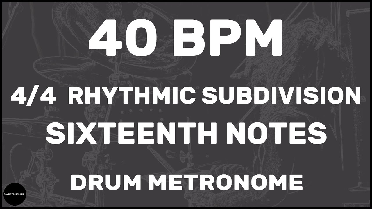 Sixteenth Notes | Drum Metronome Loop | 40 BPM