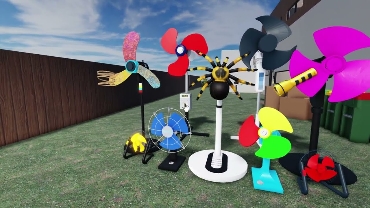 ROBLOX Many Spinning DIY Fan Colour In Back Homepage