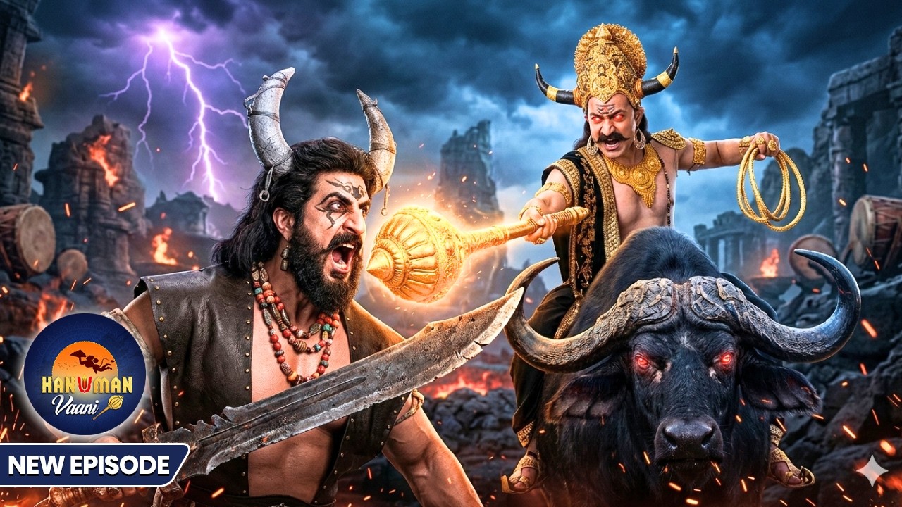 यमराज और महिषासुर के बीच हुआ भीषण युद्ध 😱 | Hanuman Vaani | कर्माधिकारी शनिदेव कथा