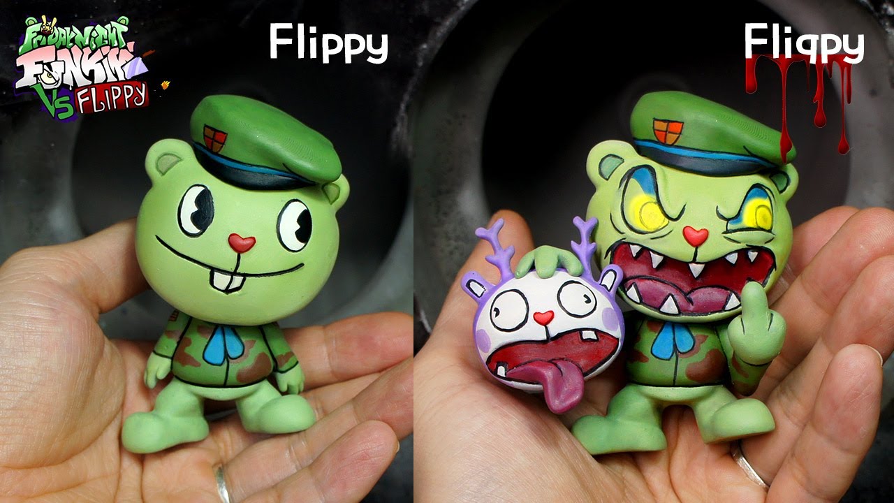 [FNF] Making Flippy & Fliqpy Sculpture Timelapse [Happy Tree Friends] - Friday Night Funkin' Mod