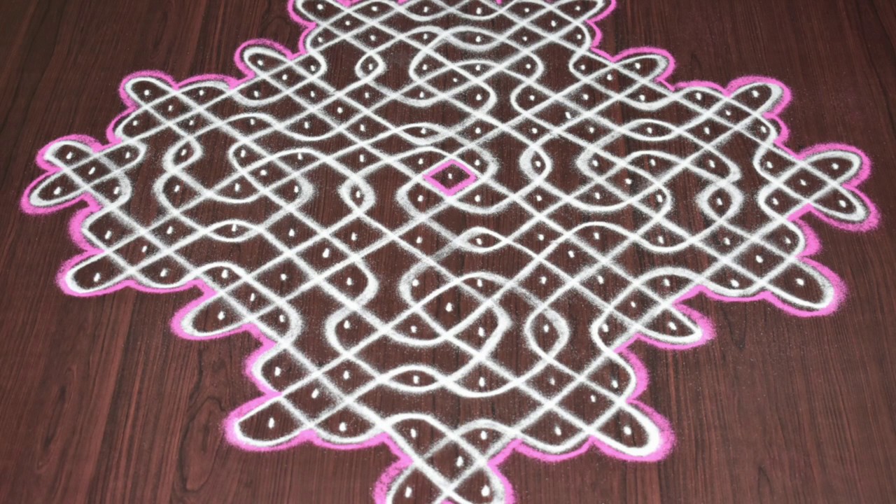 14 dots sikku kolam | Festival neli kolam | melikala muggulu