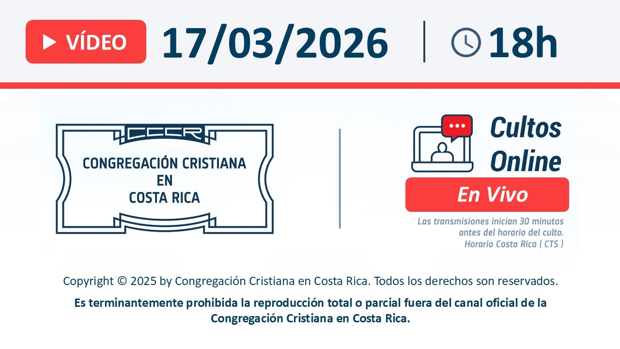 Santo Culto a Dios 03-17-2026 - 19:00Hs/7:00pm.