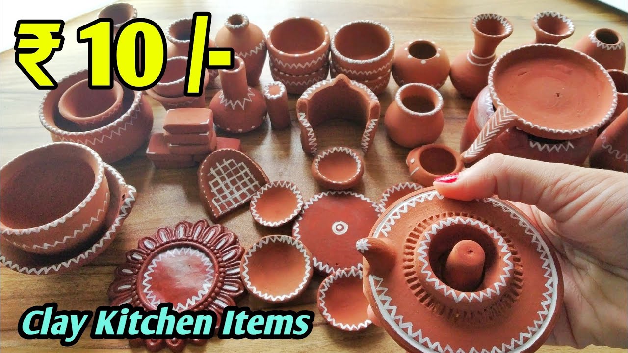 Unboxing Miniature Clay Kitchen utensils | #ClayKitchenItems | Miniature Kitchen Set