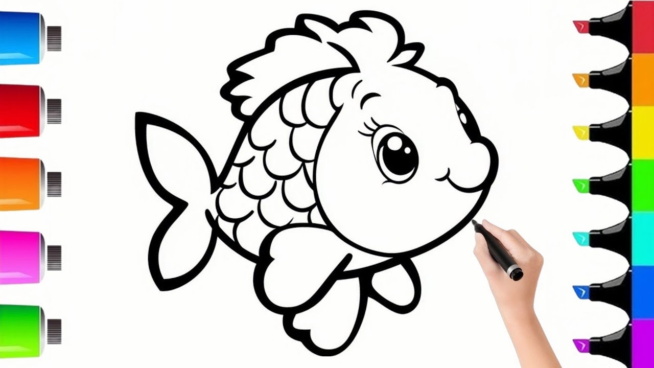 Fish Coloring Tutorial || Draw And Color 