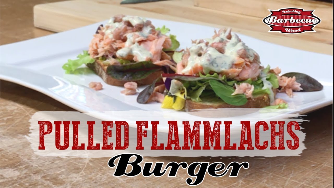 Grillrezept: Pulled Flammlachs Burger vom Flammlachsbrett | Lachs Burger | Lachs grillen