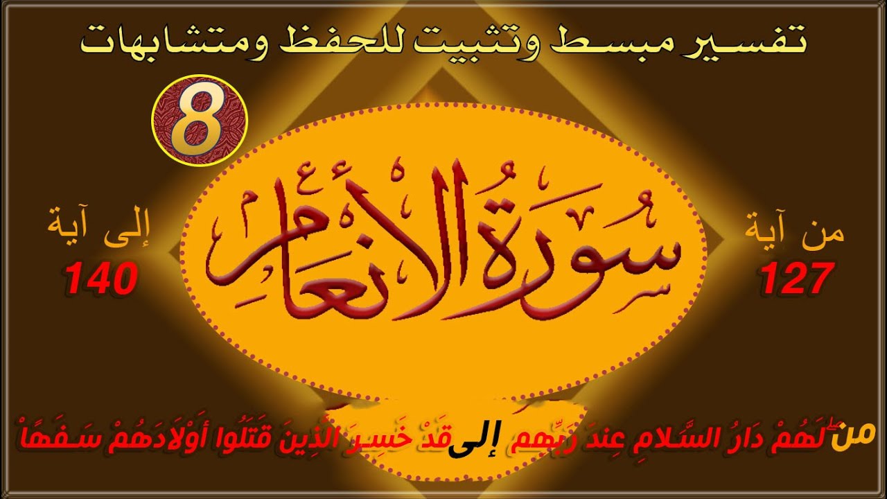 الانعام| تربيط وتثبيت حفظ ومتشابهات | لهم دار السلام | الربع 08
