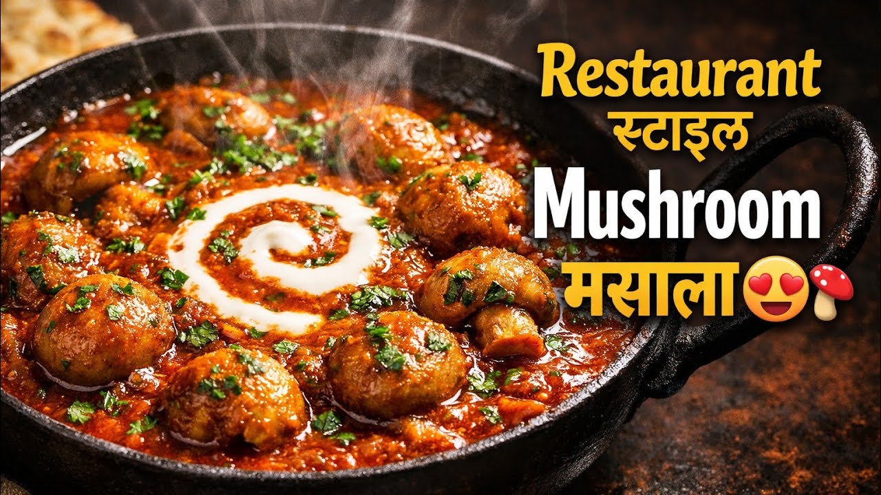Restaurant Style Mushroom Masala | घरच्या घरी बनवा चवदार मशरूम मसाला😋🍄