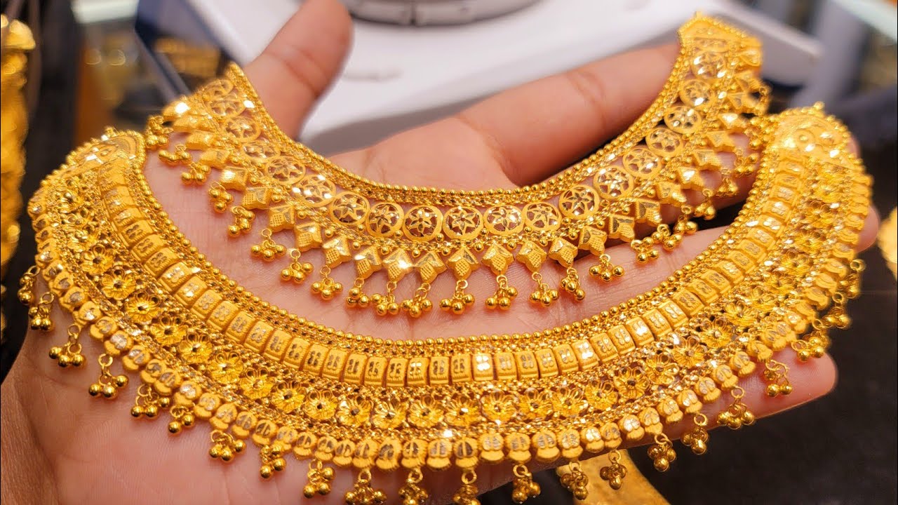 সোনার ১ ভরি হতে ঝরোয়া নেকলেস তিশা জুয়েলার্স/gold necklace