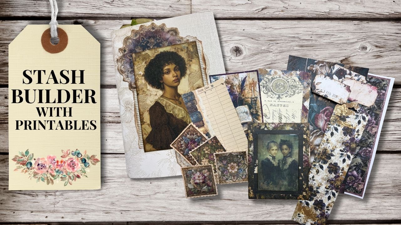 MULTIPLE EMBELLISHMENTS INSPIRATION - Using digitals to make ephemera / embellishments