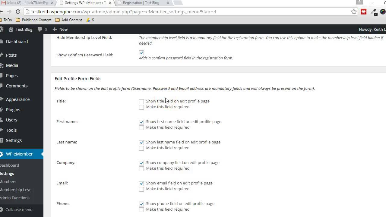 Customize eMember Registration and Profile Form Fields