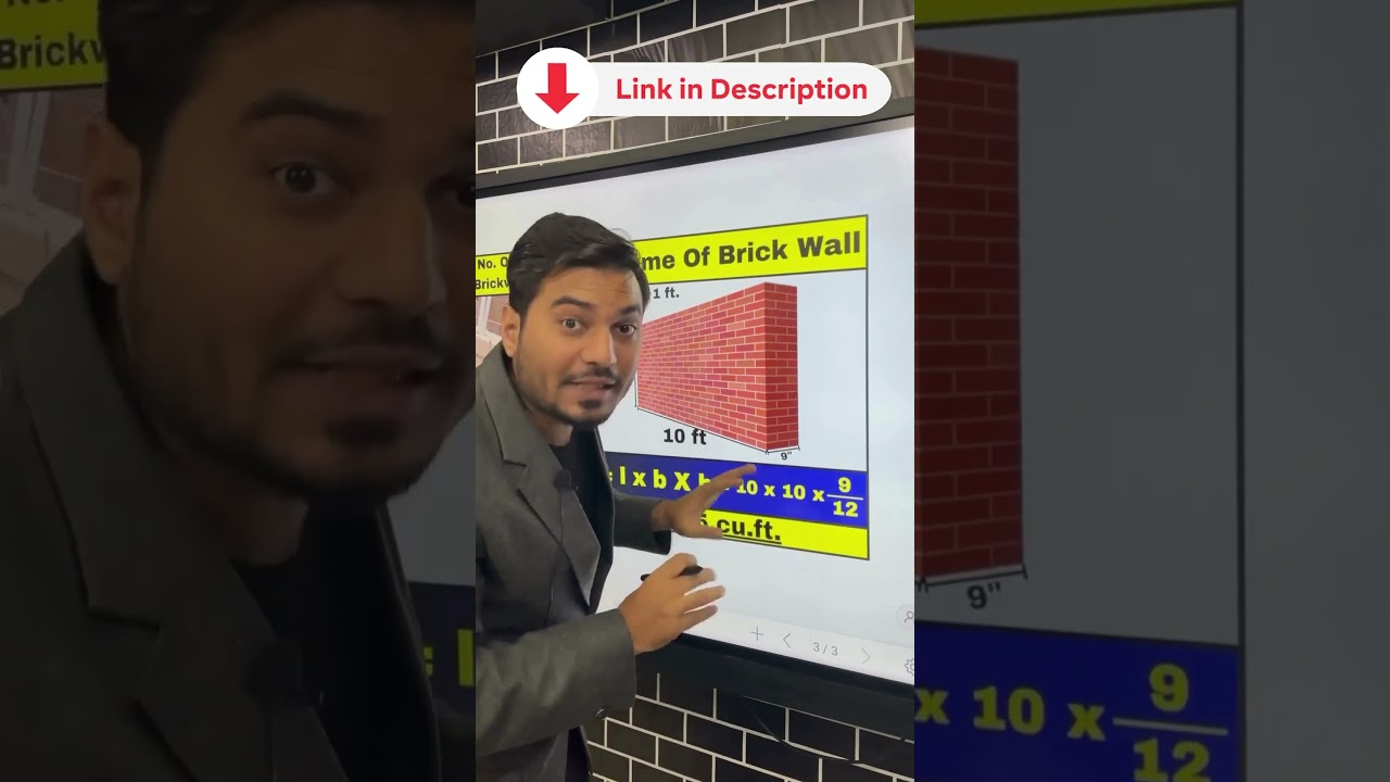 ✅How To Calculate No. Of Bricks For 100 sq.ft. Brickwork #viral #viralshorts