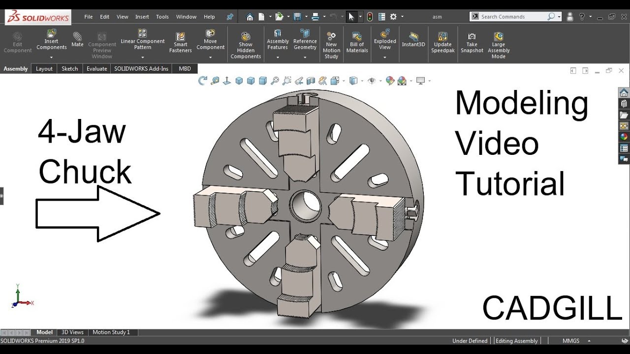 Four 4-Jaw Chuck SolidWorks Part - 1