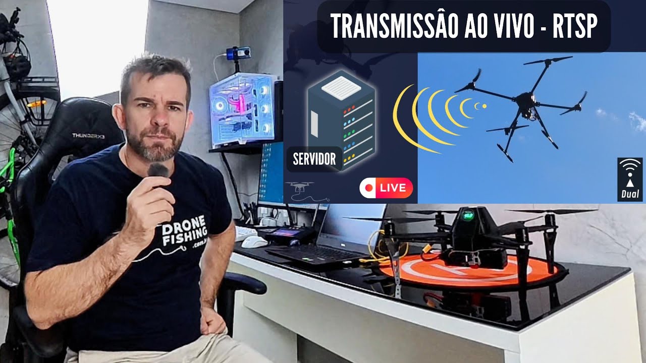 Como Transmitir AO VIVO a Imagem da Câmera do Drone | RTSP no Drone Digital 4ª Geração (H12 Pro)