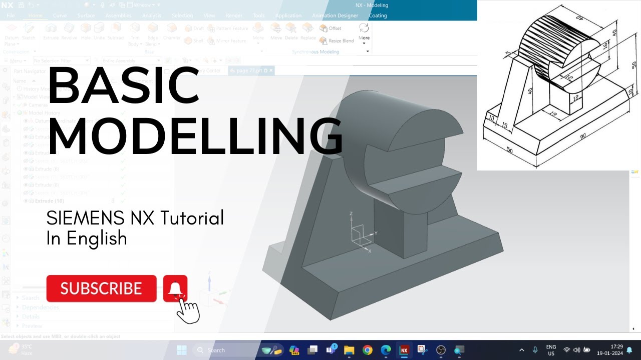 BASIC MODELING | TUTORIAL PG 77 | SIEMENS NX | ENGLISH