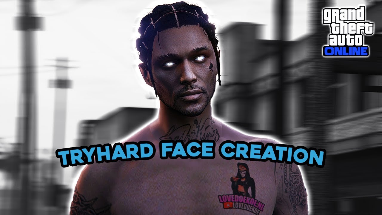 GTA 5 AFRO AMERICAN MALE TRYHARD CHARACTER FACE CREATION 🖤