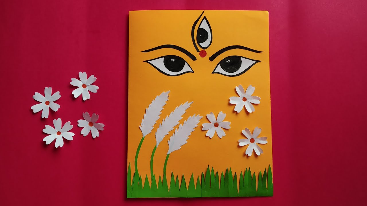 Durga puja special card making at home