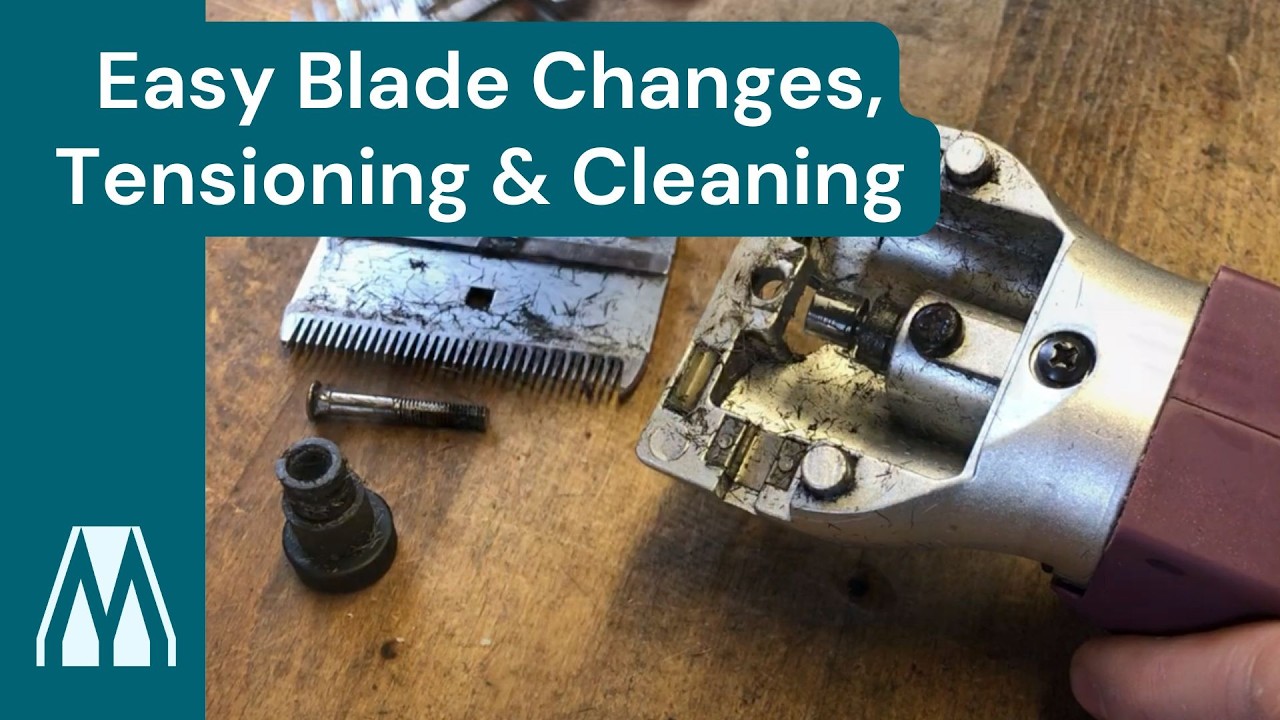 Changing the blades, tensioning and cleaning Masterclip A2 clippers V-series HD Roamer Hunter Ranger