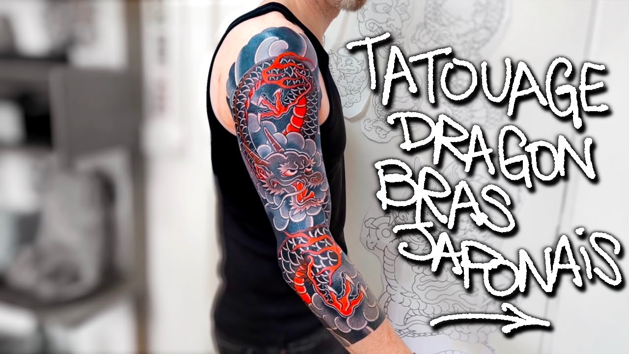 Tatouage Dragon Japonais  3/4 bras terminé.