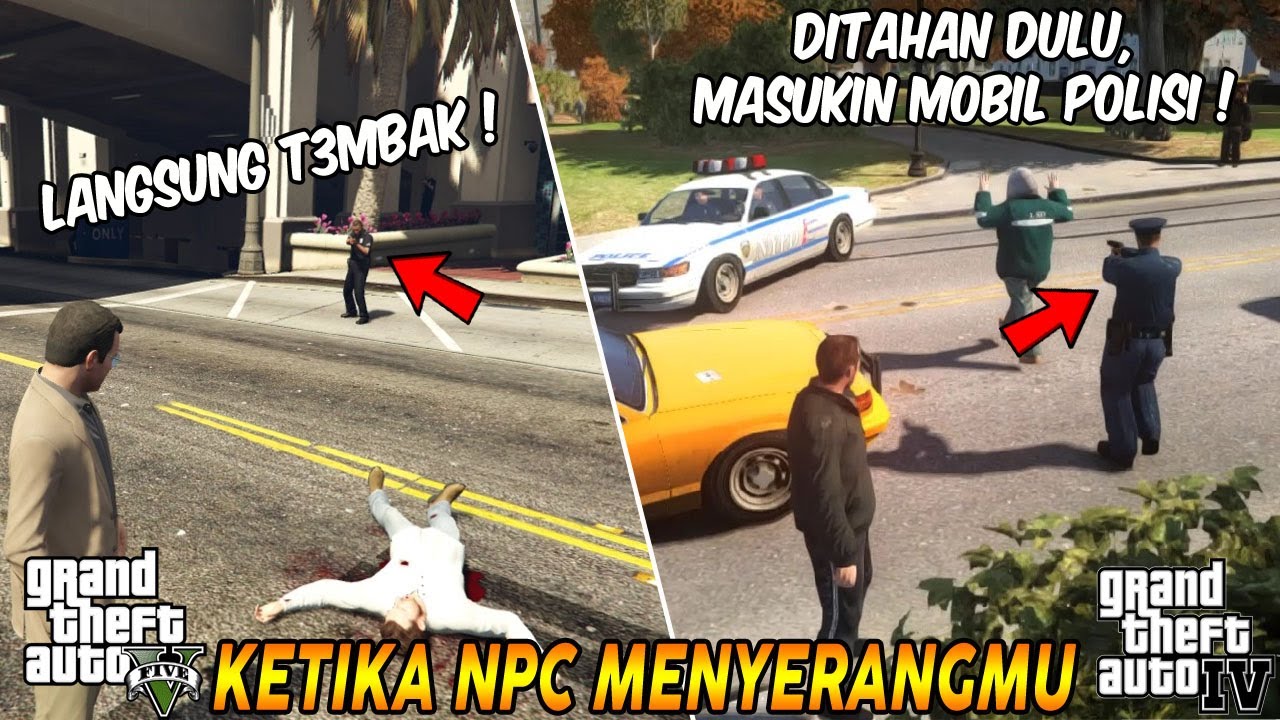 5 PERBEDAAN REAKSI TAK TERDUGA POLISI GTA 5 VS POLISI GTA 4