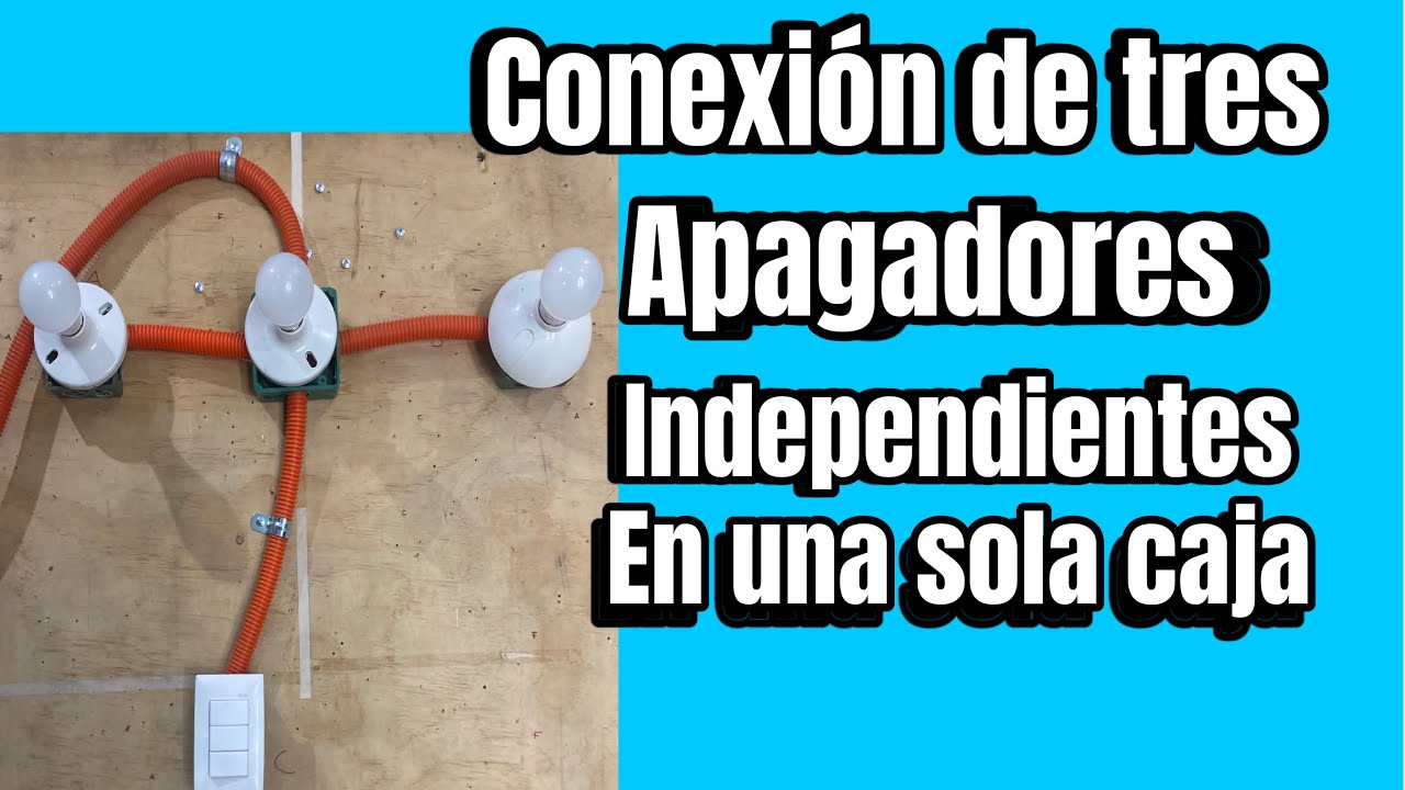 como conectar tres apagadores independientes con tres focos en una misma caja quédate a ver el video