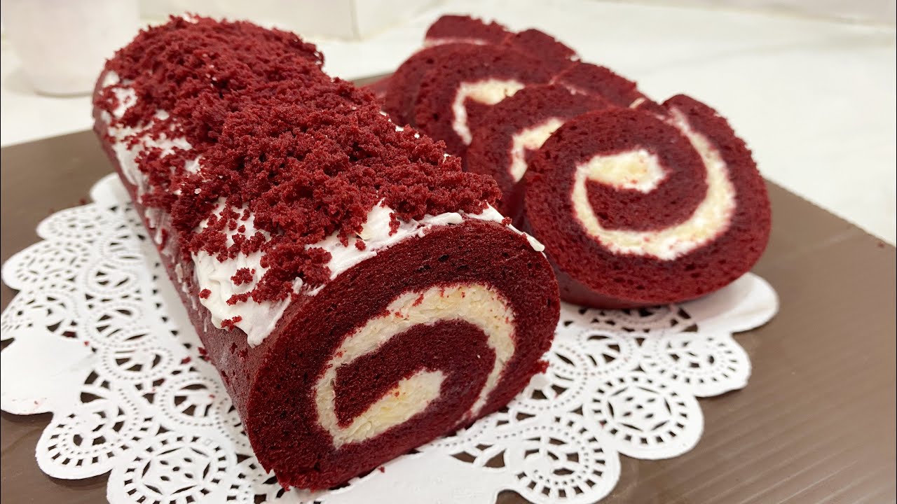 TANPA OVEN❗️❗️DARI PADA BELI MENDING BIKIN SENDIRI DIRUMAH ❗RESEP RED VELVET CAKE ROLL