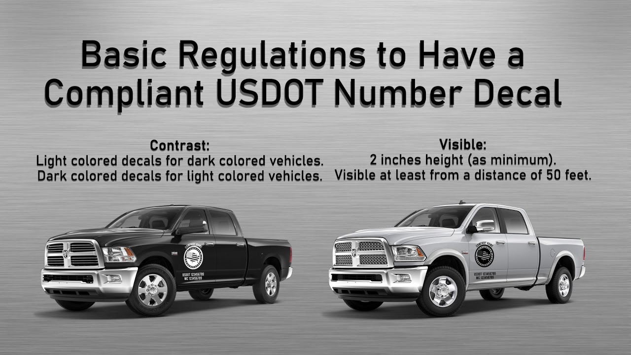 USDOT Truck Lettering Decal Sticker Requirements
