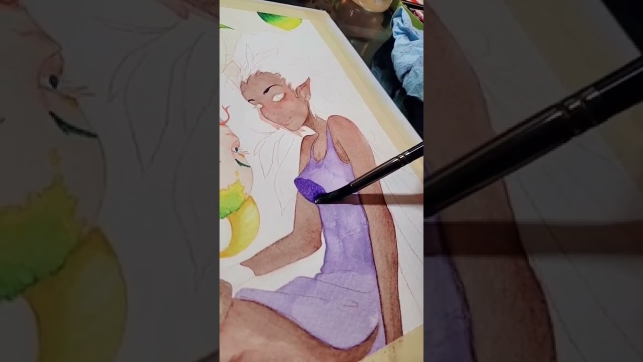 2 Deadly Sins Watercolor #watercolor #art #shorts #satisfying